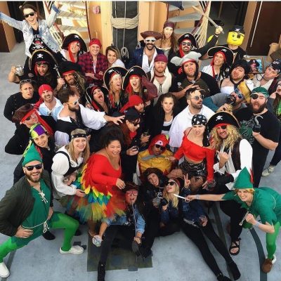 a group of people posing for a photo