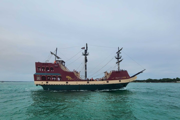 a small boat in a large body of water