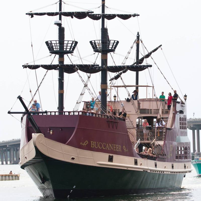 a large ship in the water