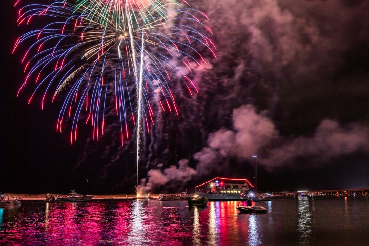 fireworks in the water