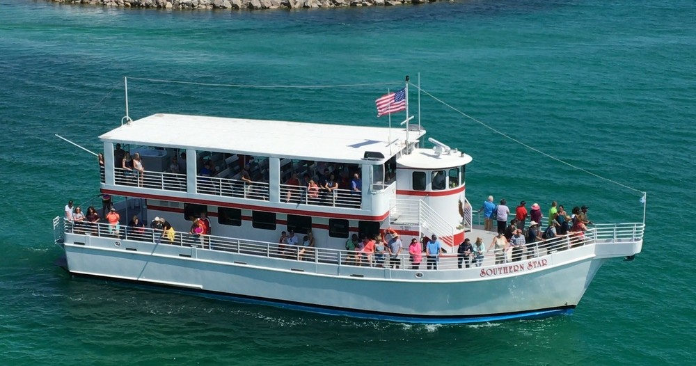 a small boat in a large body of water