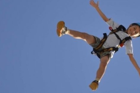 a person jumping in the air